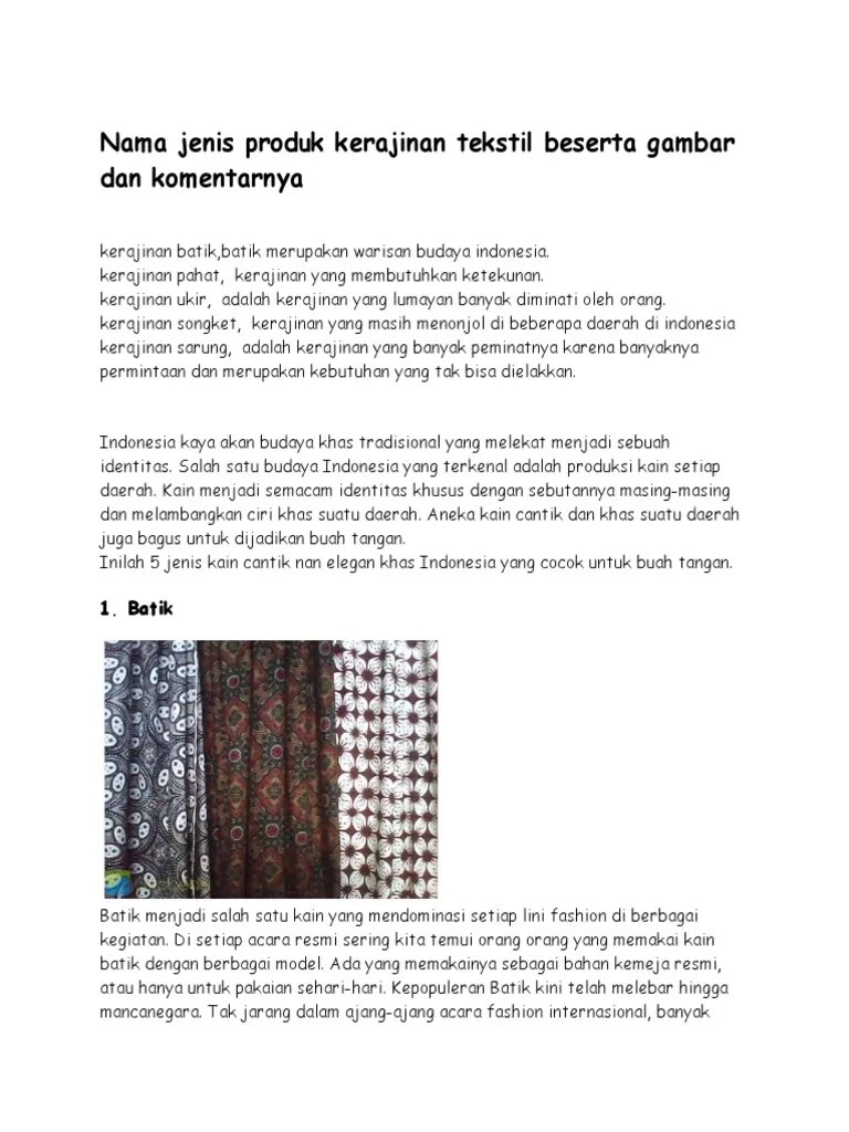 Bab i pendahuluan 1.1 penjelasan judul perancangan promo eksplorasi dan . Nama Jenis Produk Kerajinan Tekstil Beserta Gambar Dan Komentarnya Pdf