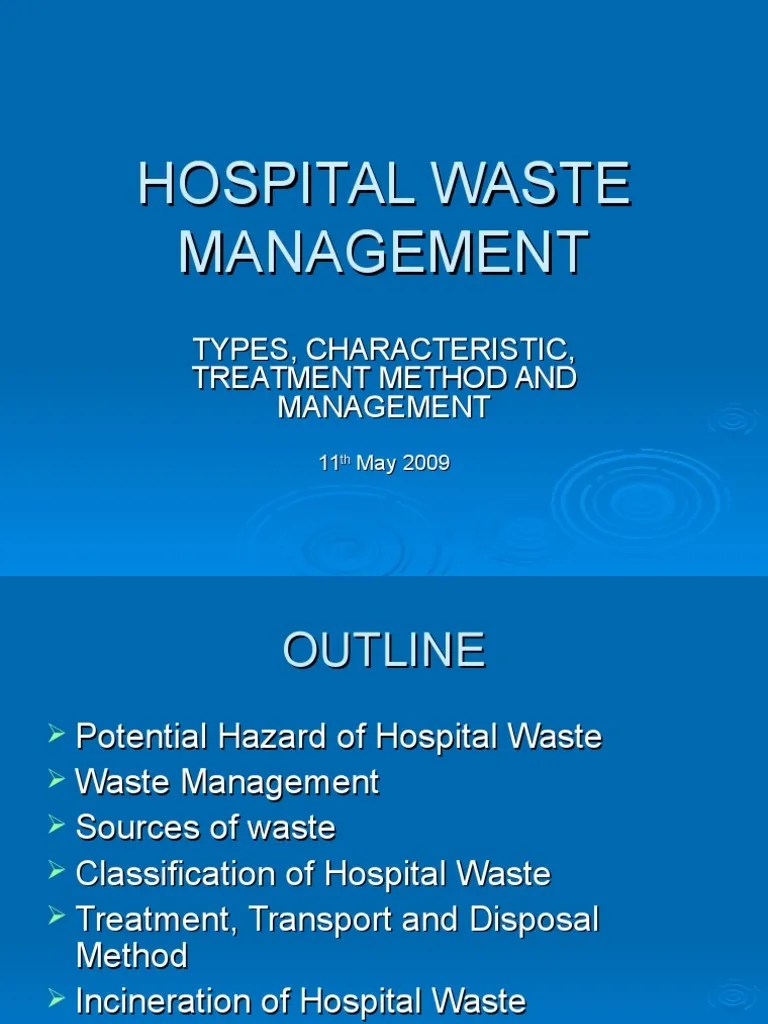Hospital Waste Manajemen | PDF | Incineration | Waste Management