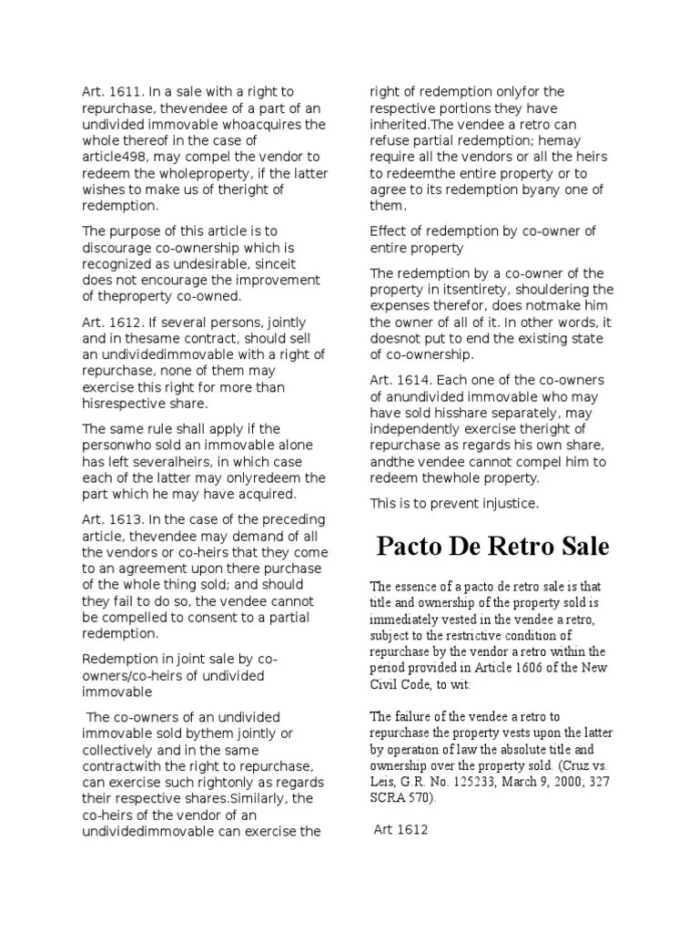 Law On Sales Article 1611-1614 | PDF | Ownership | Property