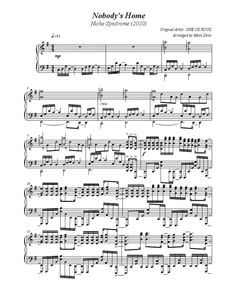 Pierce One Ok Rock From Album Zankyou Reference Piano Solo Music Sheet 