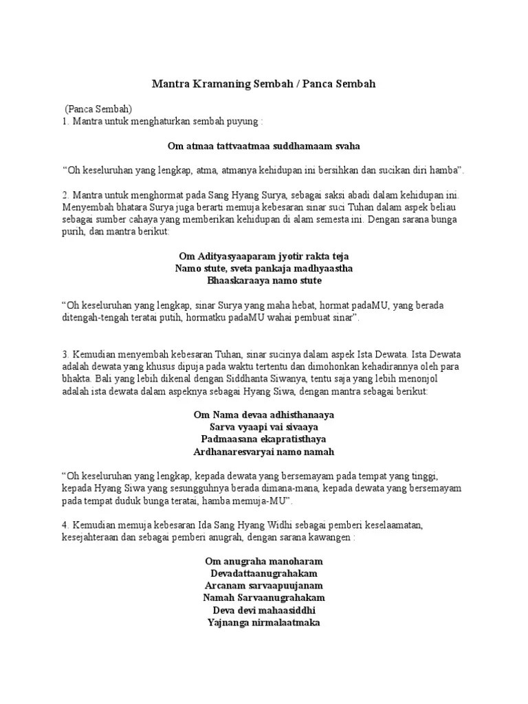 Mantra Kramaning Sembah | PDF
