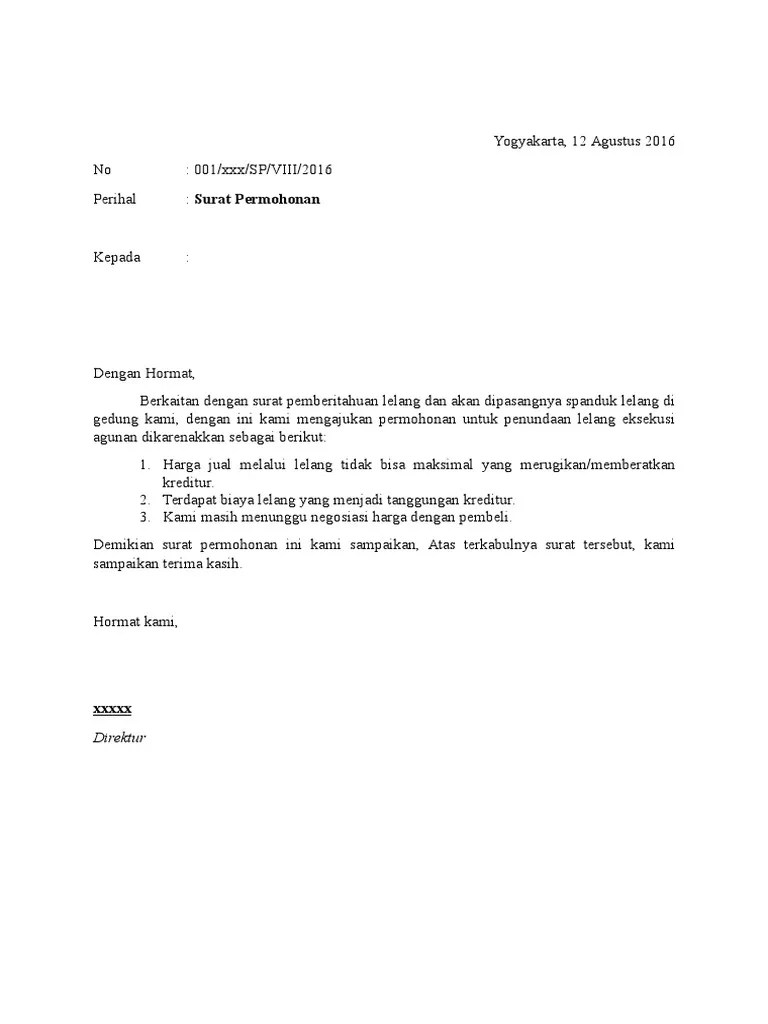 Mau tanyak pak, kenapa user id dan pasword lpse . Surat Permohonan Pendundaan Lelang Pdf