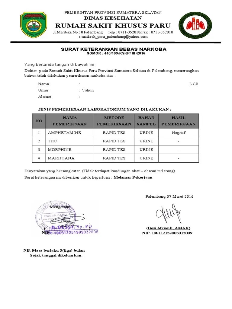 Surat Keterangan Bebas Narkoba Prodia : Pembuatan Surat Keterangan Bebas Narkoba Tidak Di Pungut Biaya Tribratanews Polres Kotabaru / Laboratorium klinik prodia indramayu berlokasi di indramayu, indramayu.