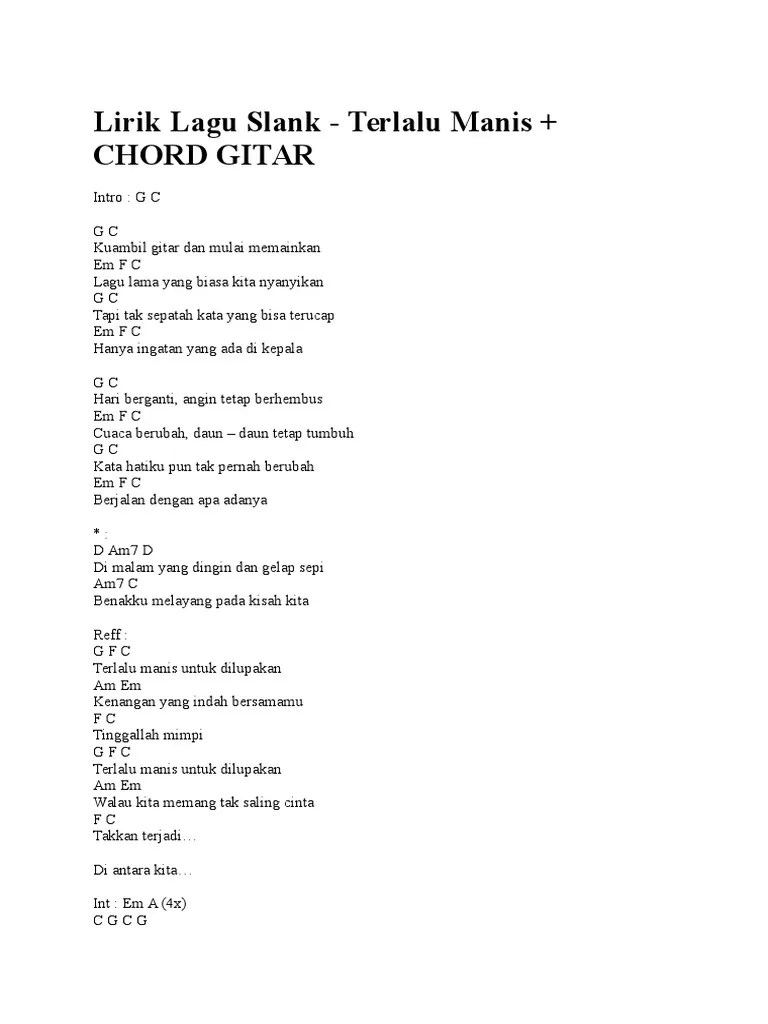 C am f g ku petik gitar. Lirik Lagu Slank 2 Pdf