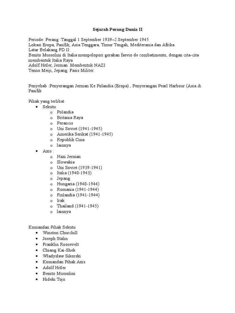 Sejarah Perang Dunia II | PDF