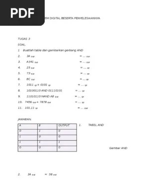 Rizqy maulana h minggu, 04 oktober 2015 contoh soal simulasi dig. Contoh Soal Sistem Digital Beserta Penyelesaiannya Pdf