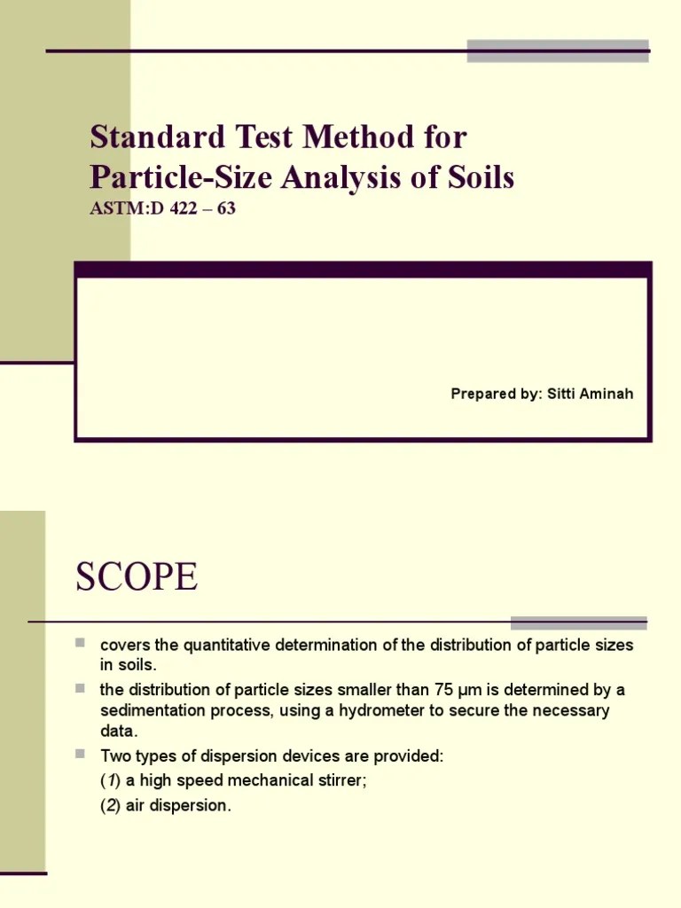 Particle Size Analysis Of Soils Through Sieve Testing And Hydrometer ...