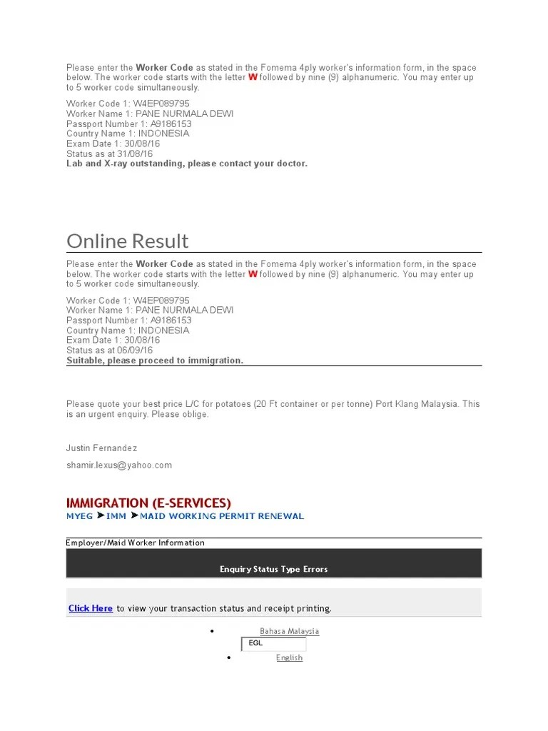 Fill fomema online results check 2022, edit online. Please Enter The Worker Code As Stated In The Fomema 4ply Worker Pdf