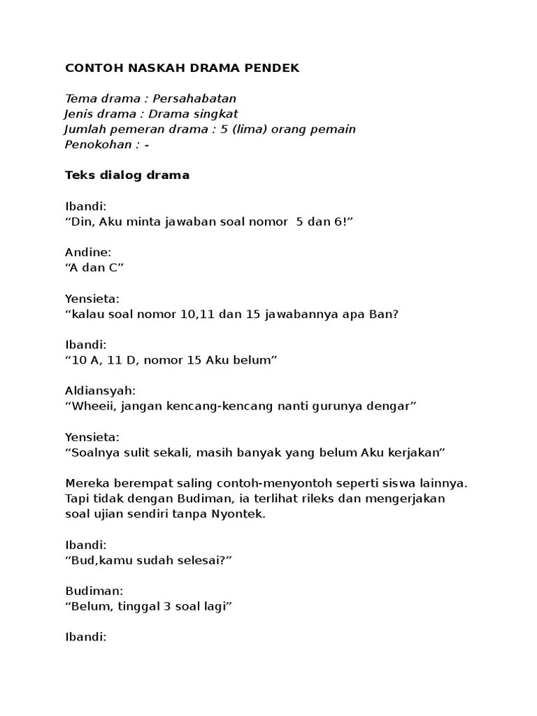 Contoh Teks Drama Singkat - Aneka Macam Contoh