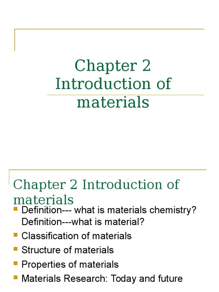 Chapter 2 Introduction To Materials | PDF | Deformation (Engineering) | Strength Of Materials