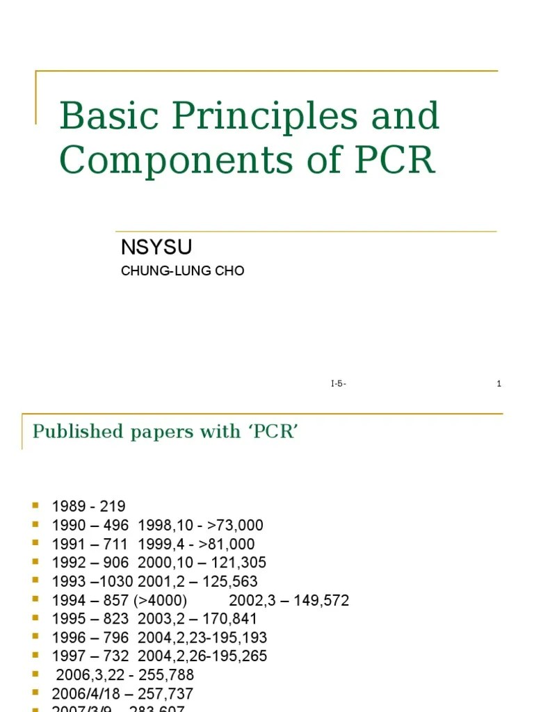 Basic Principles And Components Of PCR | PDF | Primer (Molecular Biology) | Nucleic Acid ...