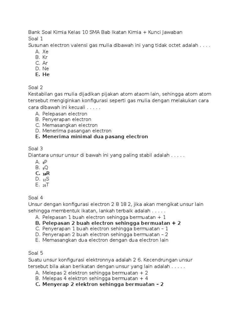 Kegiatan itu merupakan kelanjutan dari roadshow persiapan usbn yang dilaksanakan . Contoh Soal Ikatan Kimia Dan Jawabannya - Kunci Ujian