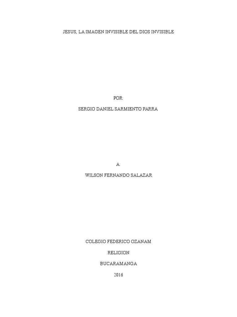 Jesús, La Imagen Visible Del Dios Invisible | Descargar Gratis PDF ...