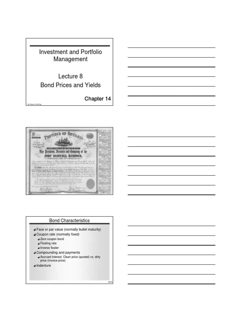 Lecture 4 Bonds And Yields C14 Student - Version | PDF | Bonds (Finance ...