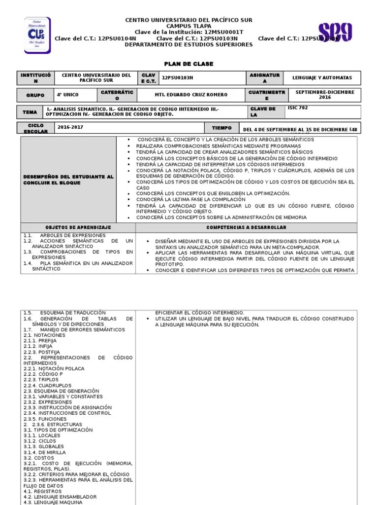 Lenguaje Y Automatas II | PDF | Lenguaje De Programación | Compilador