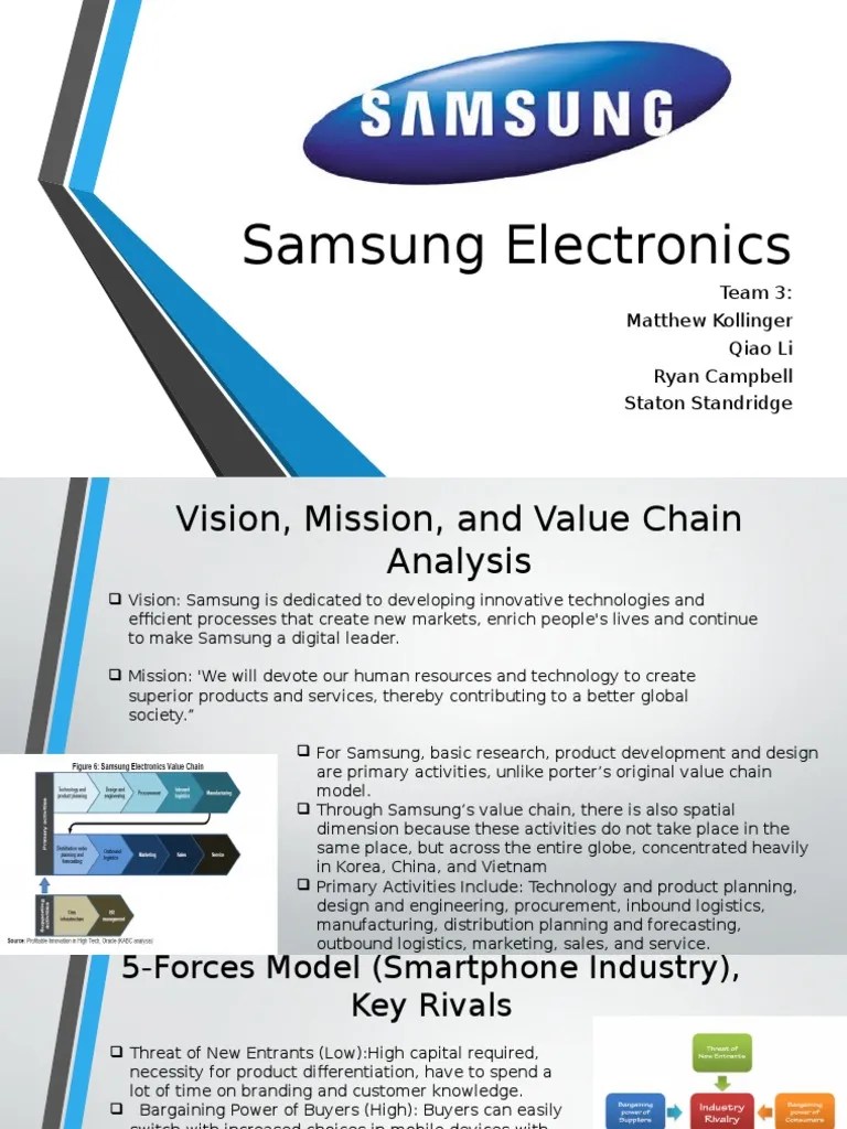 Samsung Electronics Presentation | PDF | Smartphone | Value Chain
