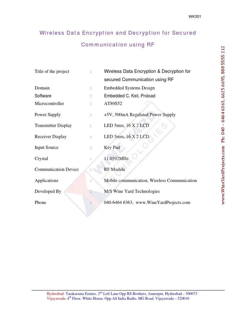 Wireless Data Encryption And Decryption For Secured Communication Using ...