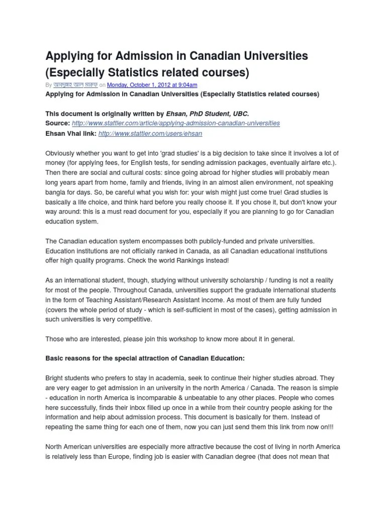 Complete Guide To Studying In Canada | PDF | University And College Admission | Graduate School