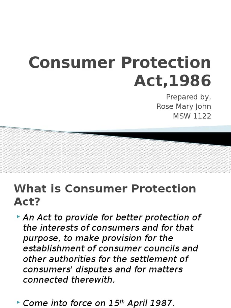 Consumer Protection Act, 1986 | PDF | Consumer Protection | Judge