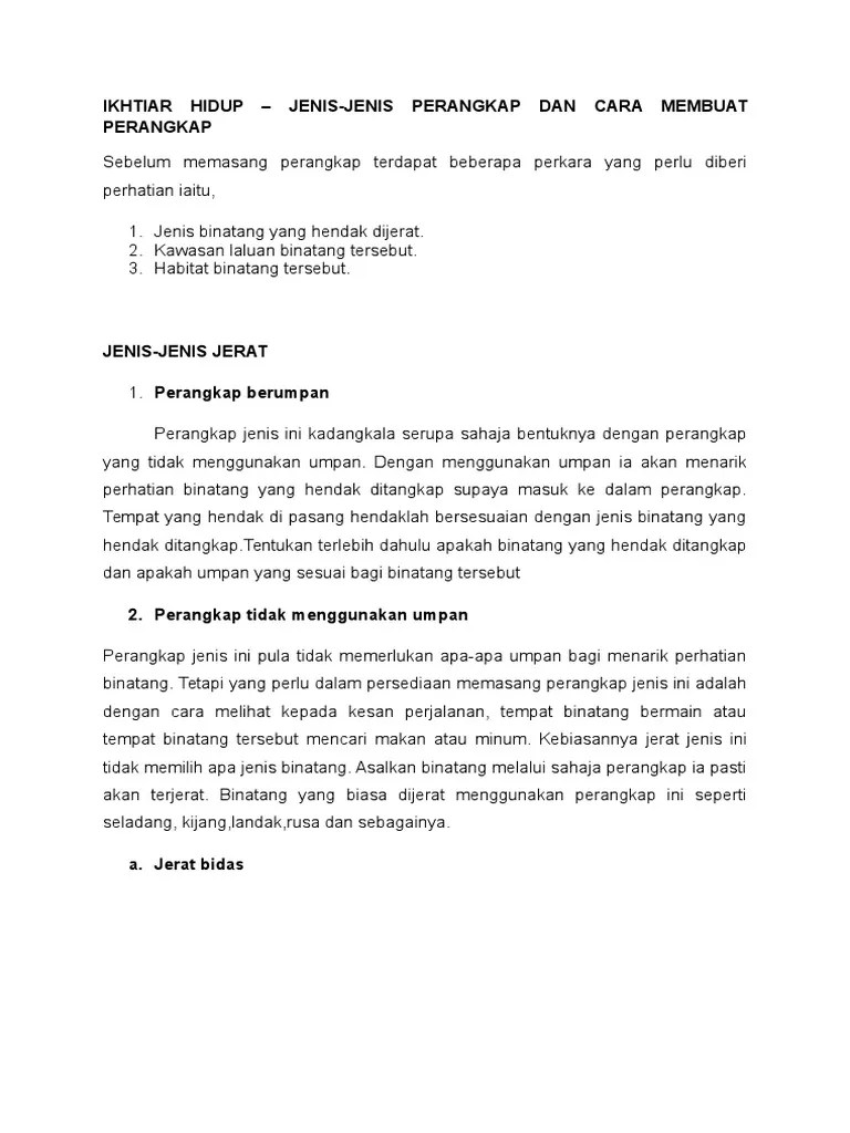 Ikhtiar Hidup - Perangkap | PDF