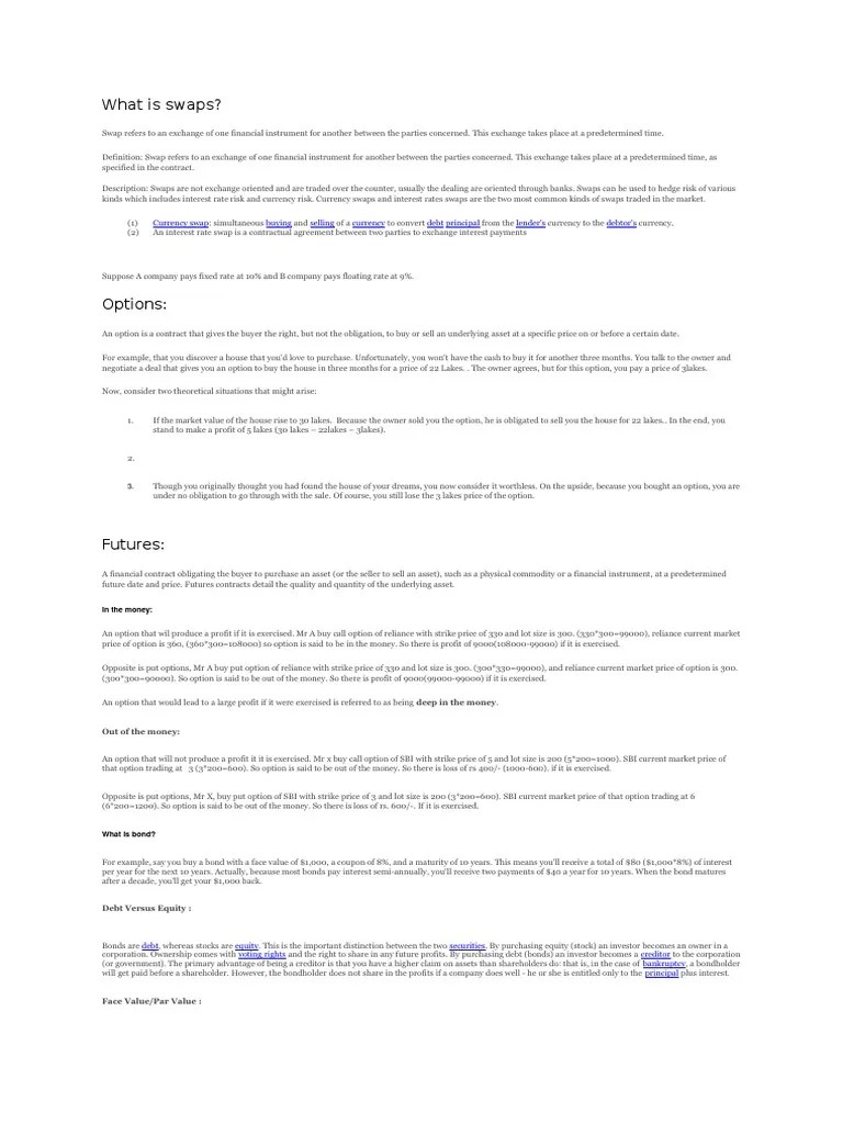 What Is Swaps?: Currency Swap Buying Selling Currency Debt Principal Lender's Debtor's | PDF ...