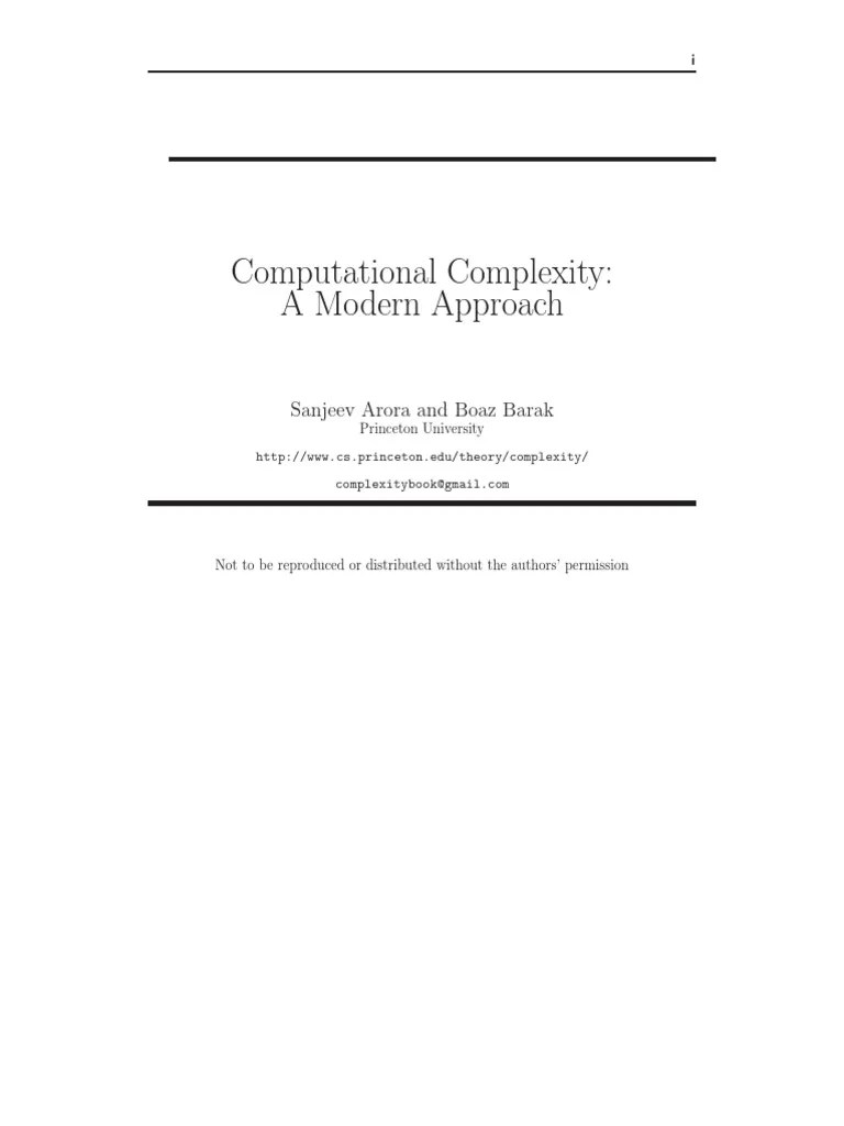 Computational Complexity Theory | PDF | Eigenvalues And Eigenvectors ...