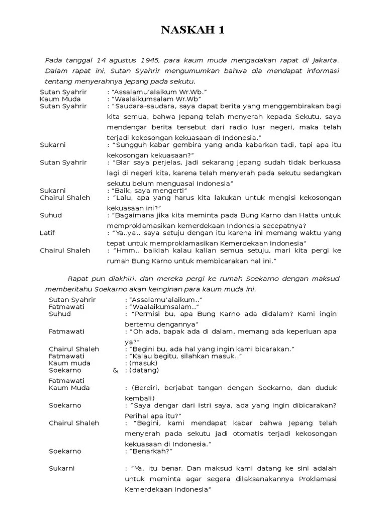 Naskah Drama Tentang Kemerdekaan 5 Orang – Nasi