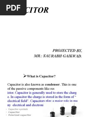 Capacitor Ppt 1 Capacitor Battery Electricity