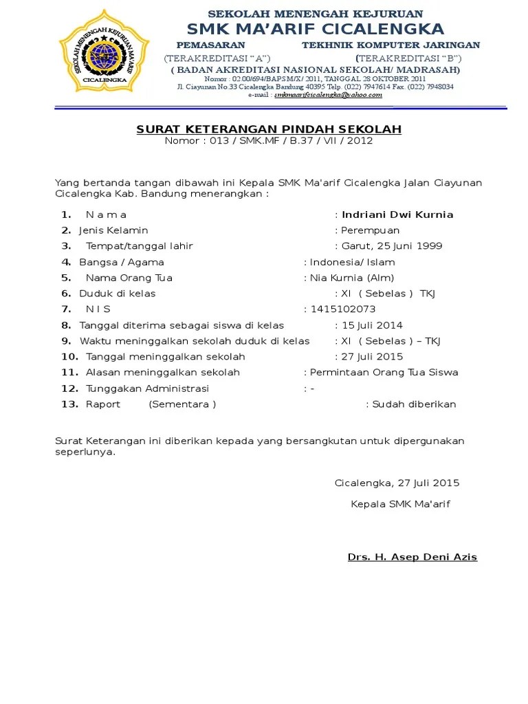 Surat Pindah Sekolah Menengah 2021 : Smk Ranau Photos Facebook