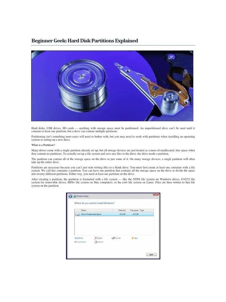Hard Disk Partitions Explained | PDF | Bios | Booting