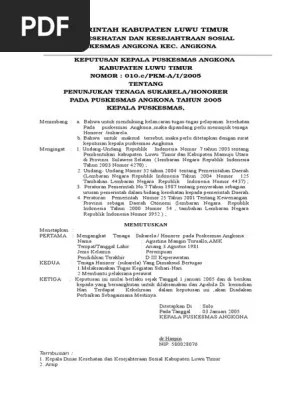 156/menkes/sk/i/2010 tentang pemberian insentif bagi. Sk Sukarela Pdf