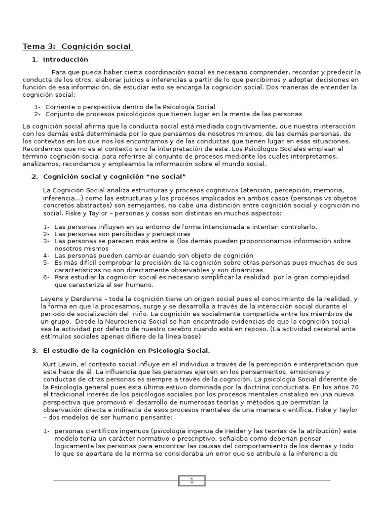Psicología Social. UNED. Tema 3 | PDF | Psicología Social | Sicología