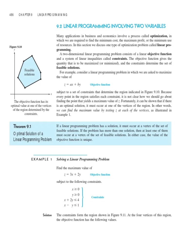 Linear Programming | PDF | Linear Programming | Maxima And Minima