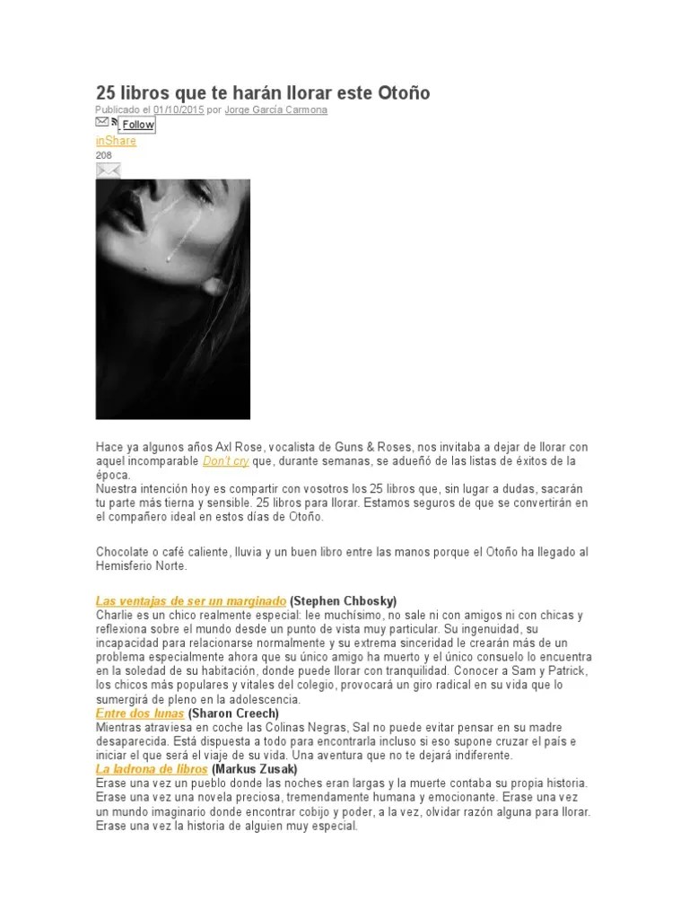 25 Libros Que Te Harán Llorar Este Otoño ++++ | PDF