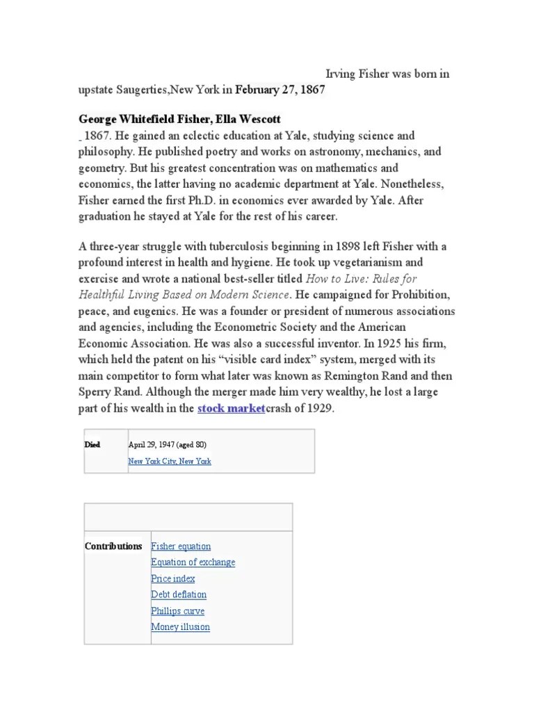 Irving Fisher | PDF | Social Science | History