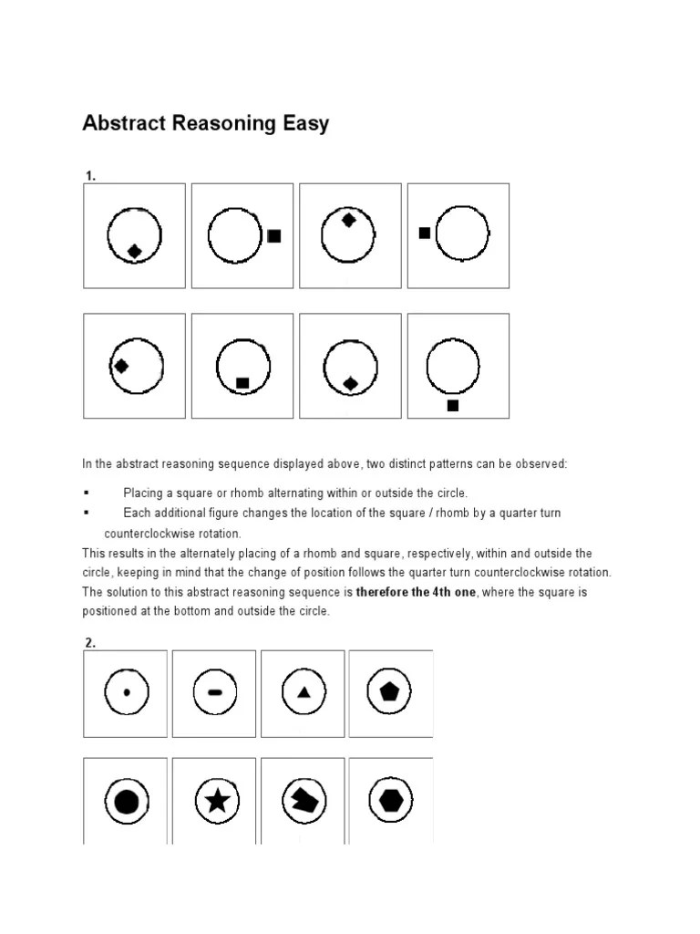 Full explanations for all exercises. Abstract Reasoning 20 Qna With Explanation Pdf Rotation Rectangle