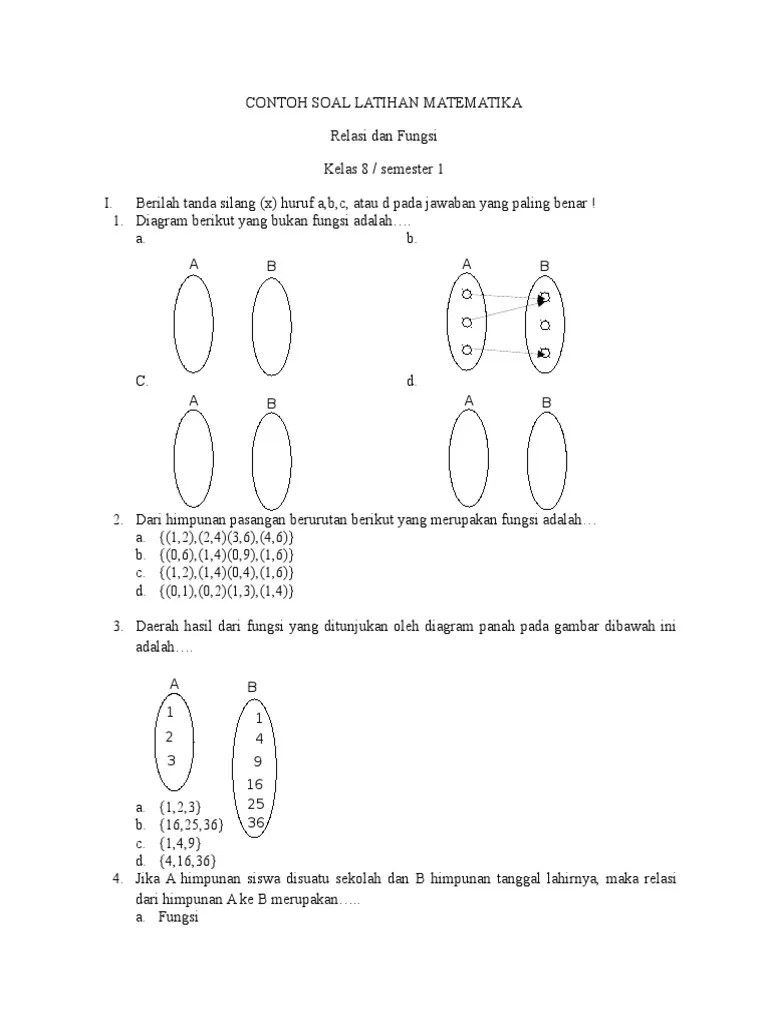 8 3 1 soal dan pembahasan . Download Soal Relasi Dan Fungsi Kelas 8
