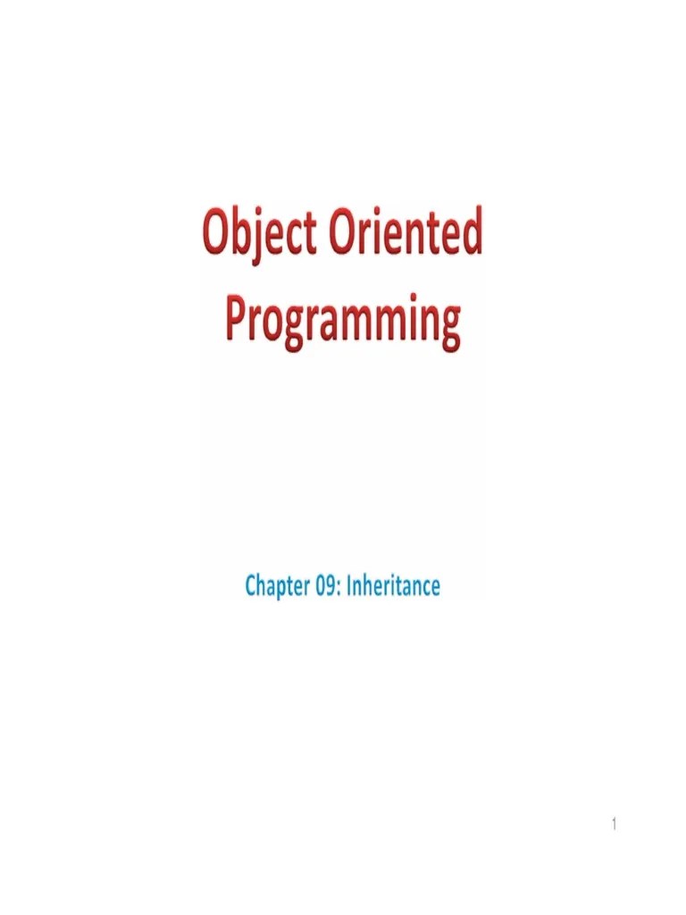 Object Oriented Programming Inheritance | PDF | Inheritance (Object ...