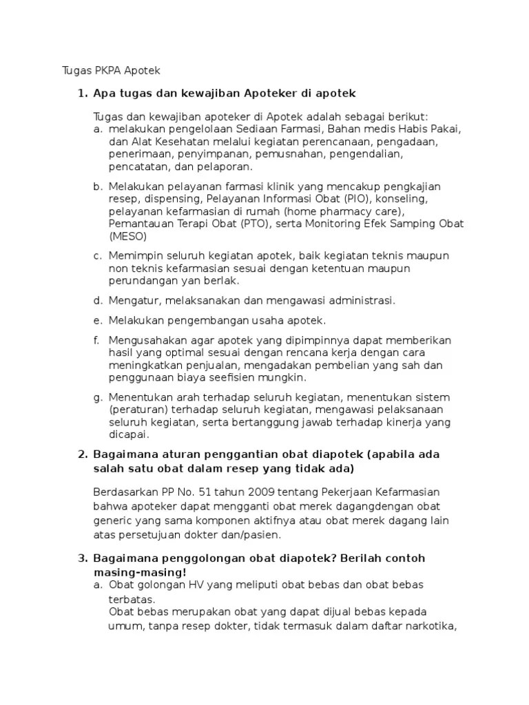 Tugas PKPA Apotek | PDF