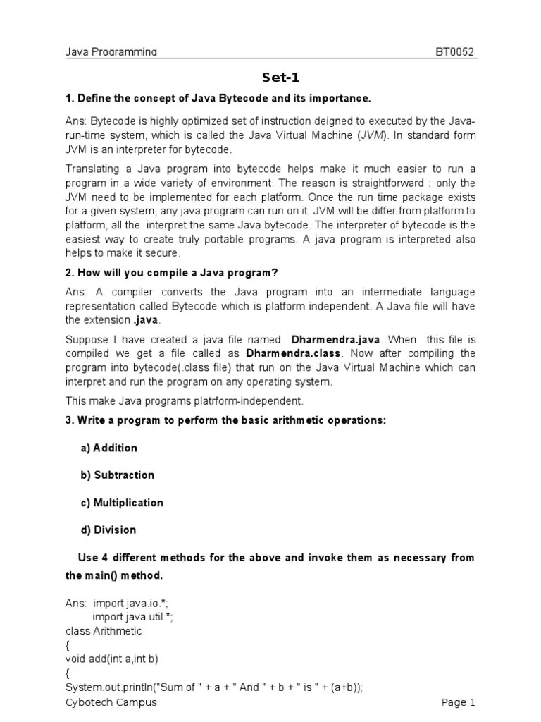 Java Programming | PDF | Java Virtual Machine | Class (Computer ...