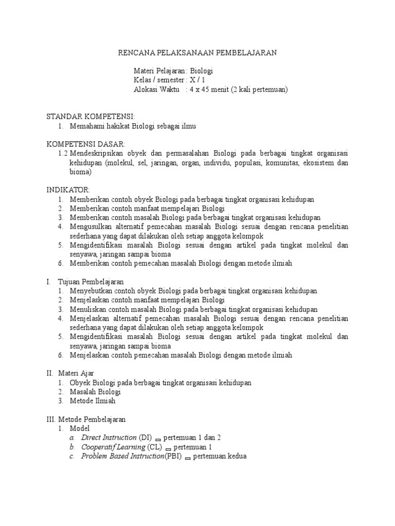 Observasi identifikasi masalah hipotesis merancang eksperimen eksperimen analisis . Rpp Biologi Kls X Kurikulum 2013 Pdf