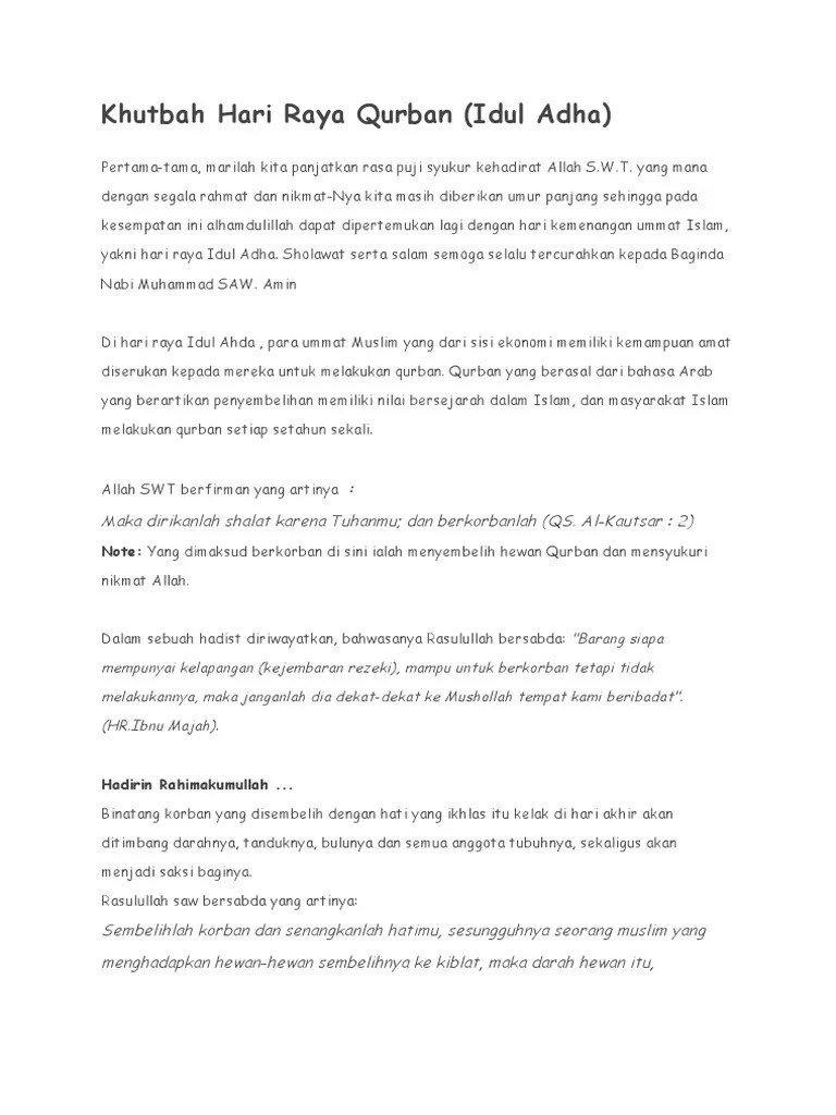 Pidato Hari Raya Qurban | PDF