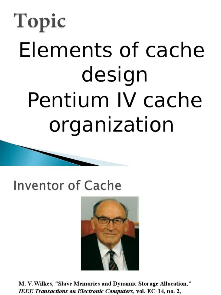 Elements Of Cache Design Pentium IV Cache Organization | PDF | Cpu ...