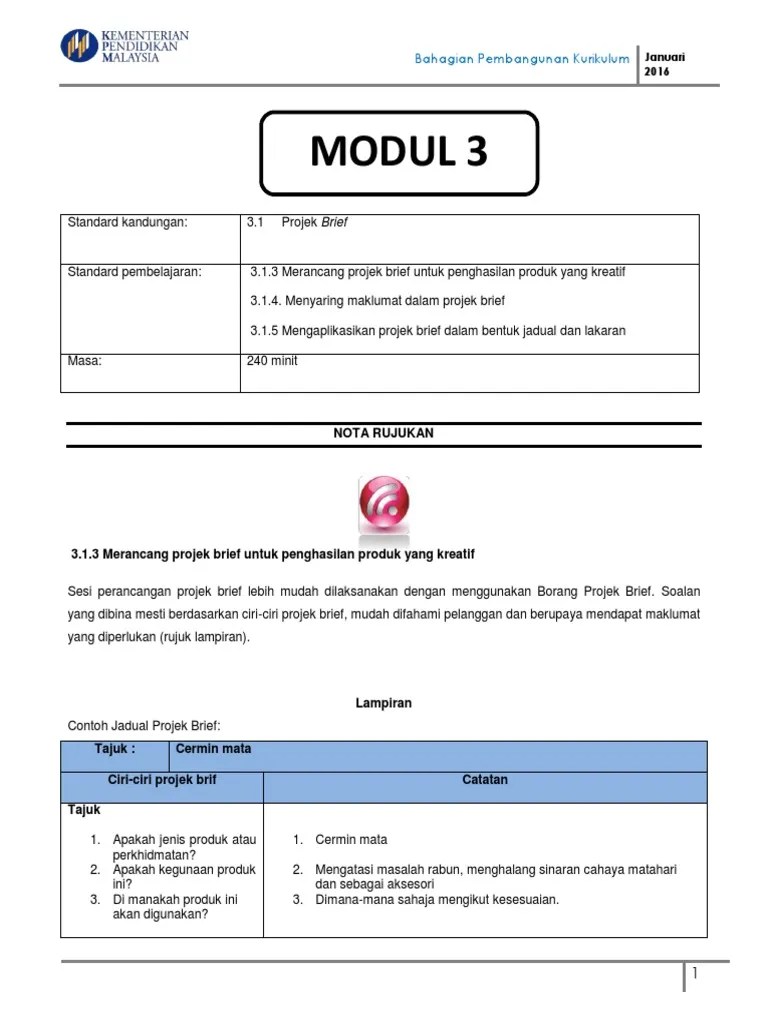 Baca versi flipbook dari rbt tingkatan 1: 5 Borang Projek Brief Pdf