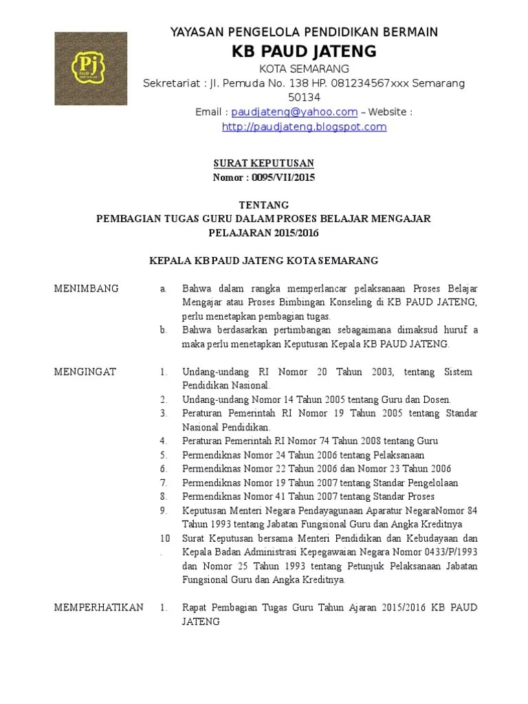 3 Sk Pembagian Tugas Mengajar Guru Terbaru Tahun 2021 2022 Kherysuryawan Id 