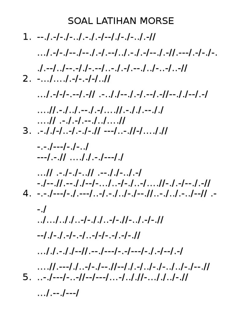 Contoh Soal Sandi Morse