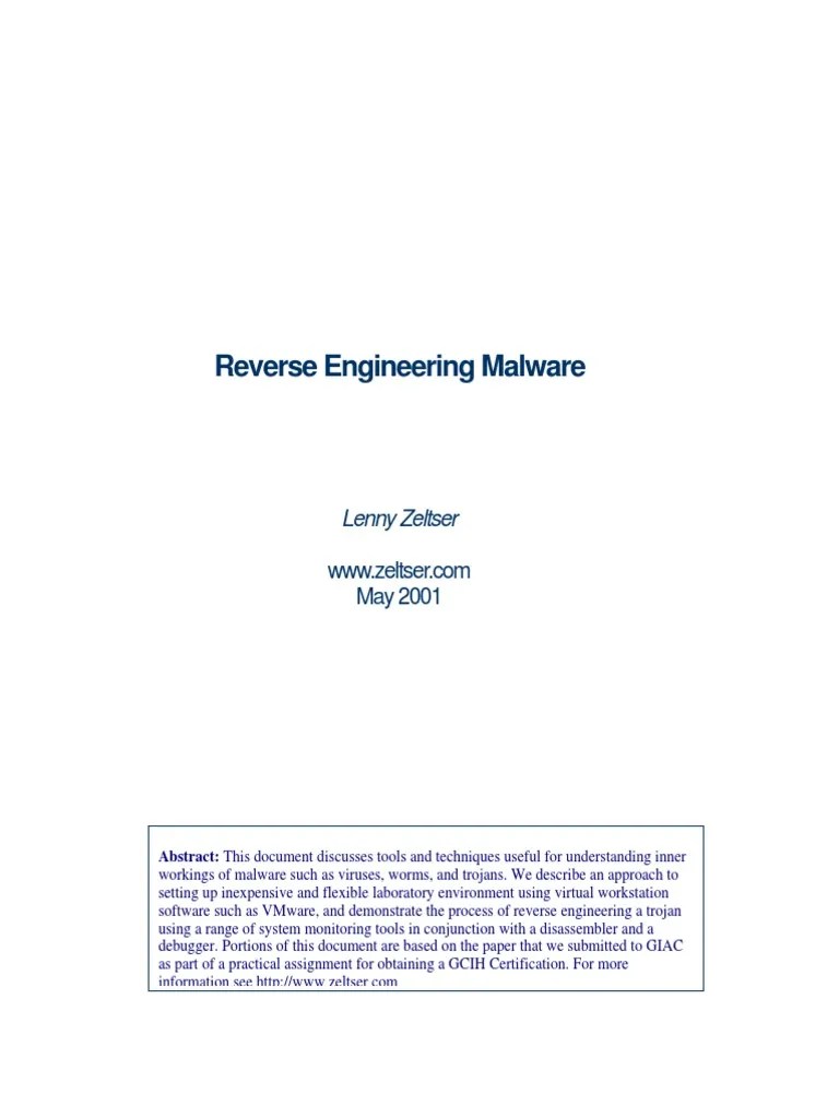 Reverse Engineering Malware PDF | PDF | Internet Relay Chat | Windows ...