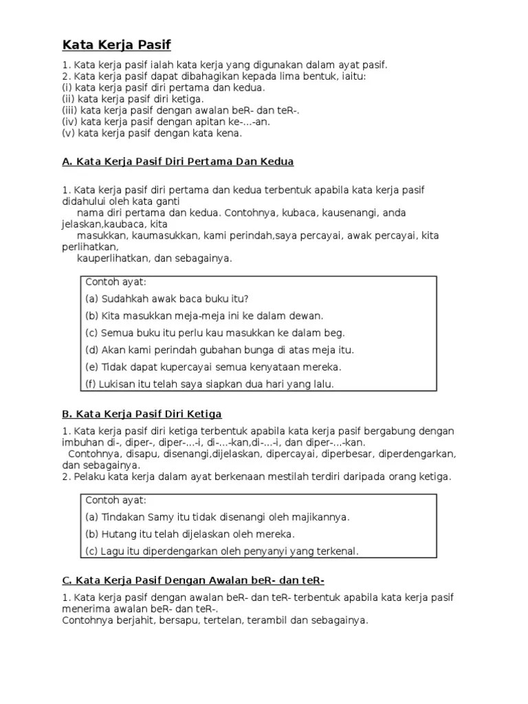 Nota Kata Kerja Tahun 2 / Nota Pembelajaran Tatabahasa Pdf Google Drive