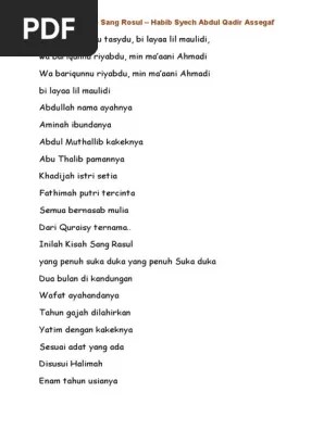 Lirik sholawat kisah sang rosul. Lirik Lagu Kisah Sang Rosul Pdf