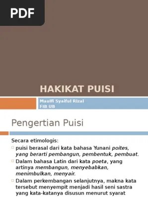 Hakikat Puisi | PDF